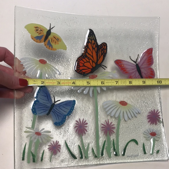 Wm McGrath Fused Glass 10" x 10" Platter - Picture 10 of 13